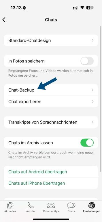WhatsApp : Comment créer des sauvegardes sur iPhone 3 Sauvegarde de chat WhatsApp
