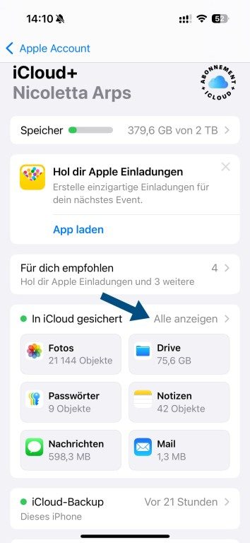 WhatsApp : Comment créer des sauvegardes sur iPhone 7 Afficher les applications iCloud