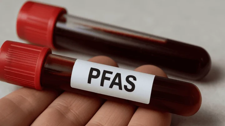 Illustration de sang avec PFAS