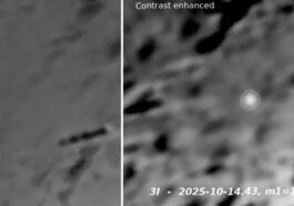 L'objet interstellaire 3I/ATLAS tel que capturé par les satellites PUNCH le 14 octobre 2025. Crédit : Thomas Lehmann et Marshall Eubanks