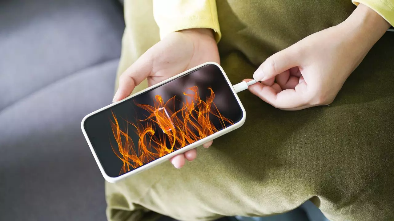 Raisons pour lesquelles un mobile peut "exploser" et comment l'éviter 2 Mobil avec feu