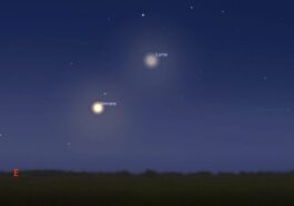 Sublime étreinte de la Lune et de Vénus entre le 18 et le 19 octobre : découvrez à quelle heure admirer ce spectacle céleste 35 Simulation du 'baiser' entre la Lune et Vénus du 19 octobre 2025. Crédit : Stellarium