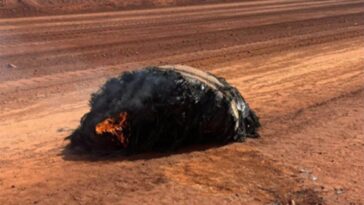 Le débris trouvé en Australie. Crédit : Police d'Australie Occidentale, District de Pilbara