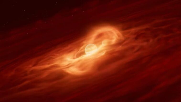 Un monde affamé comme une étoile errante dans l'espace : « Accumule 6 milliards de tonnes par seconde » 1 L’exoplanète en formation Cha 1107–7626, vorace comme une étoile. Crédit : ESO/L. Calçada/M. Kornmesser