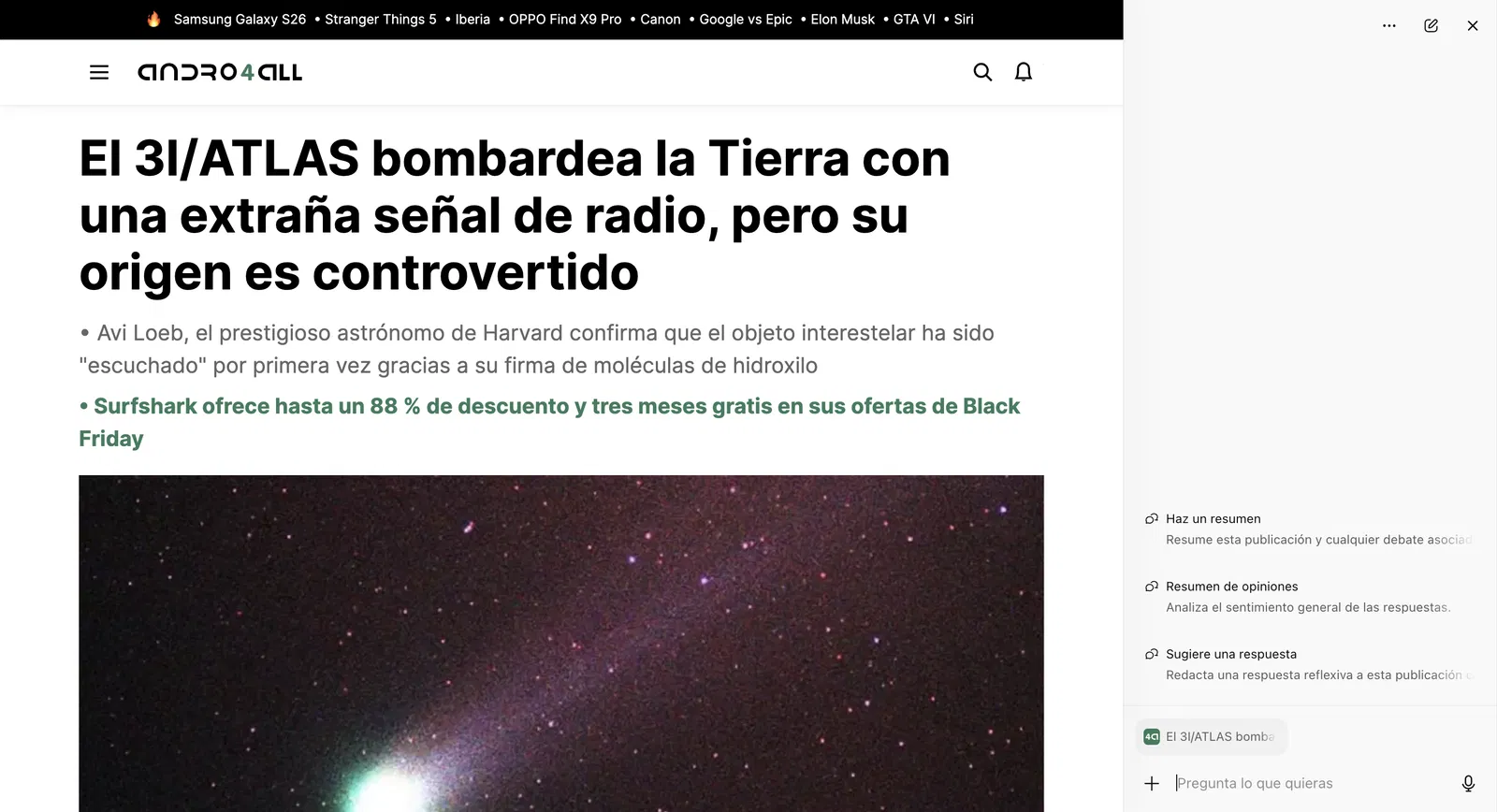 Qu'est-ce que ChatGPT Atlas et pourquoi est-il essentiel d'essayer le navigateur d'OpenAI ? 4 Résumer des articles est l'un des points forts de ChatGPT Atlas
