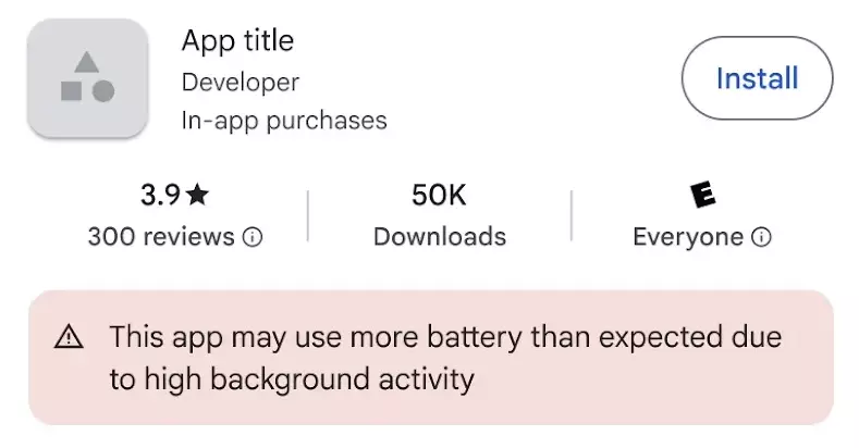Il existe de nombreuses applications qui épuisent la batterie de votre mobile en secret. Google s'attaque à elles 3 Aviso de consumo de bateria en Play Store.