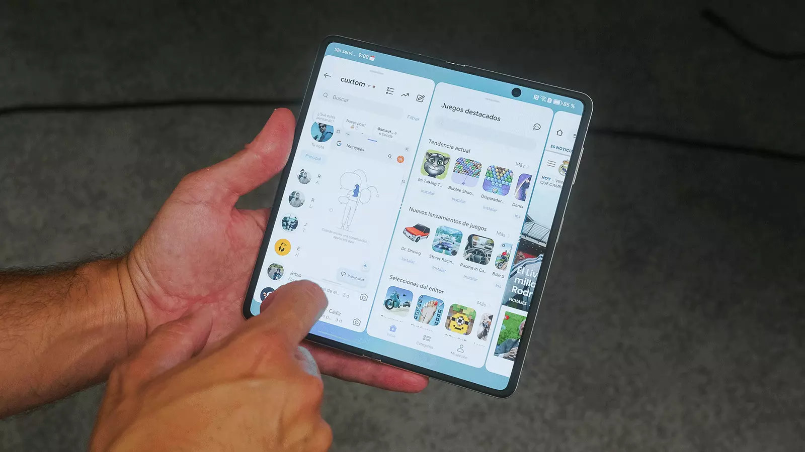 Le meilleur du Honor Magic V5 ne réside pas dans son design et son écran, nous l'avons découvert en le testant et c'est à l'intérieur 4 Écran déplié du Honor Magic V5 avec Instagram