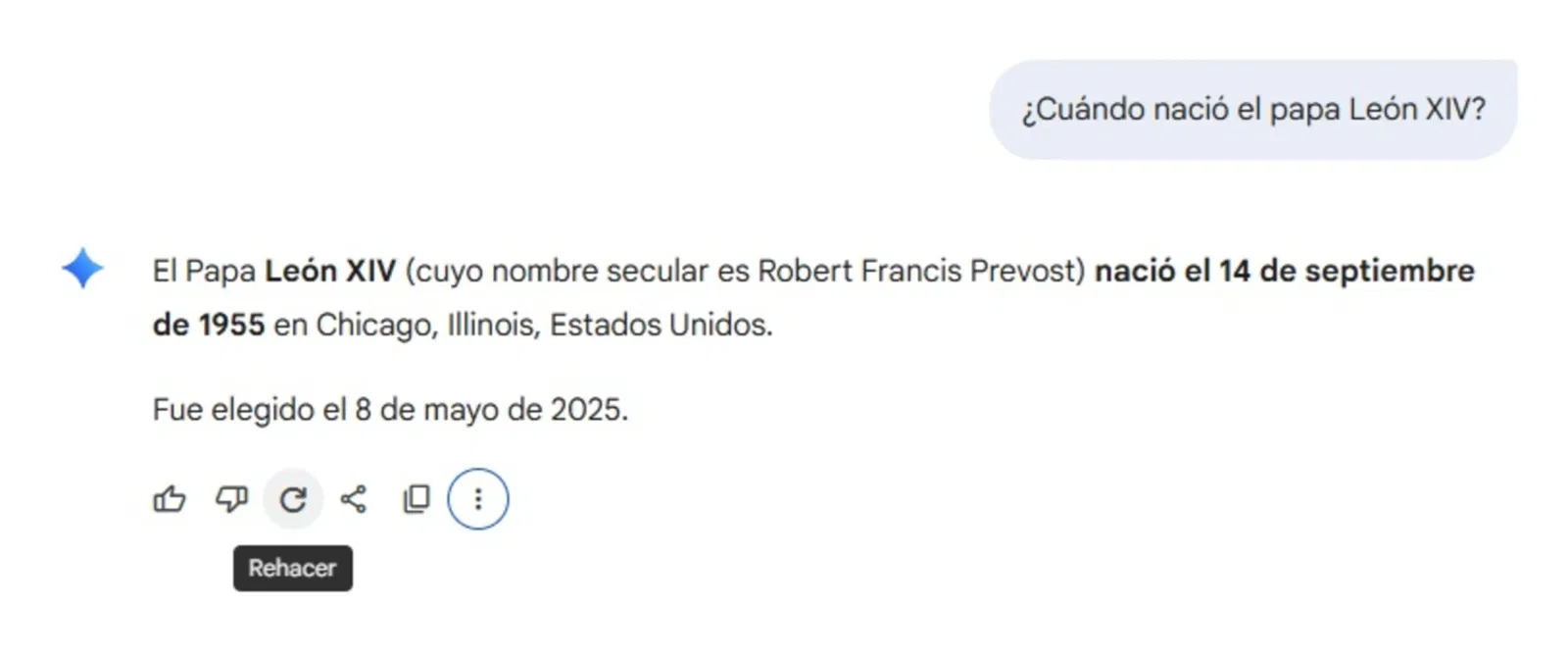 9 astuces essentielles de Google Gemini pour simplifier votre quotidien 5 Fenêtre de Gemini où l'on peut refaire la réponse que le modèle a donnée