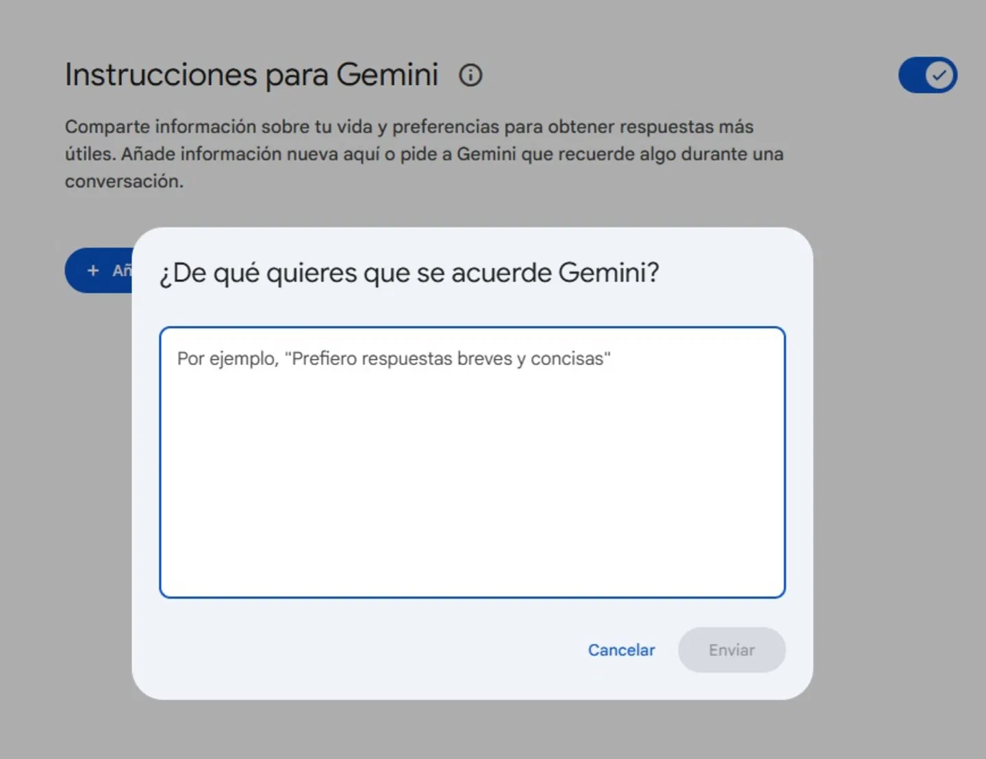 9 astuces essentielles de Google Gemini pour simplifier votre quotidien 3 Fenêtre où l'on peut entrer des instructions préalables pour utiliser Gemini