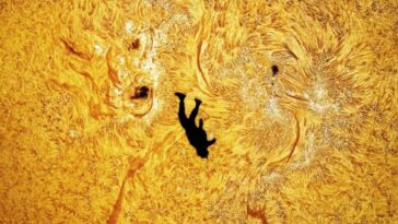 Ce n'est pas de l'intelligence artificielle : "La Chute d'Icare" est une magnifique photo astronomique réelle 24 Une portion de "La Caduta di Icaro", l’incroyable astrofotographie du parachutiste Gabriel C. Brown devant le Soleil. Crédit : Andrew McCarthy