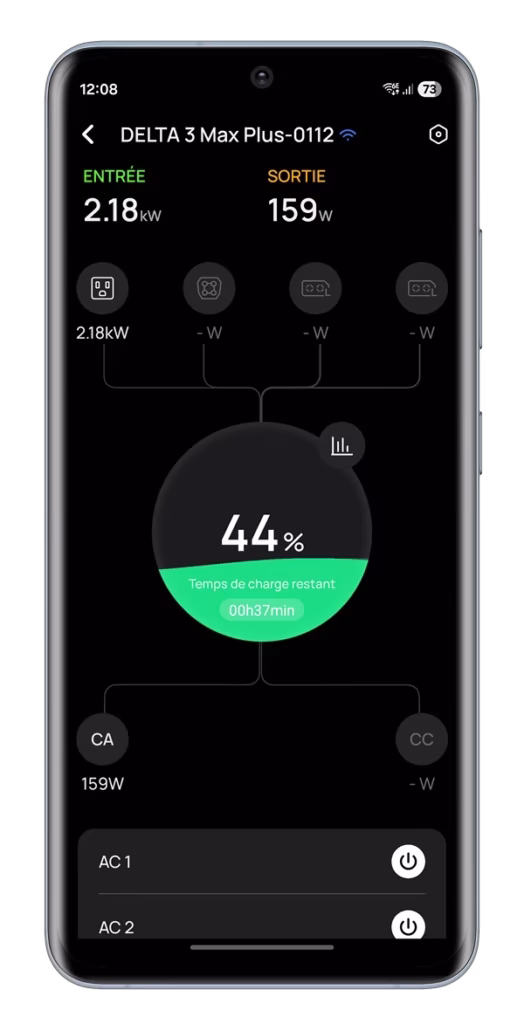 Test EcoFlow DELTA 3 Max Plus : La nouvelle batterie 2 kWh qui monte à 3900 Watts ! 21 Ecoflow Delta 3 Max Plus Test Review Batterie App Application Mobile Netcost (1) Portrait