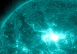 Le flare de classe X 1.7 sur le Soleil du 9 novembre. Crédit : GOES/NOAA