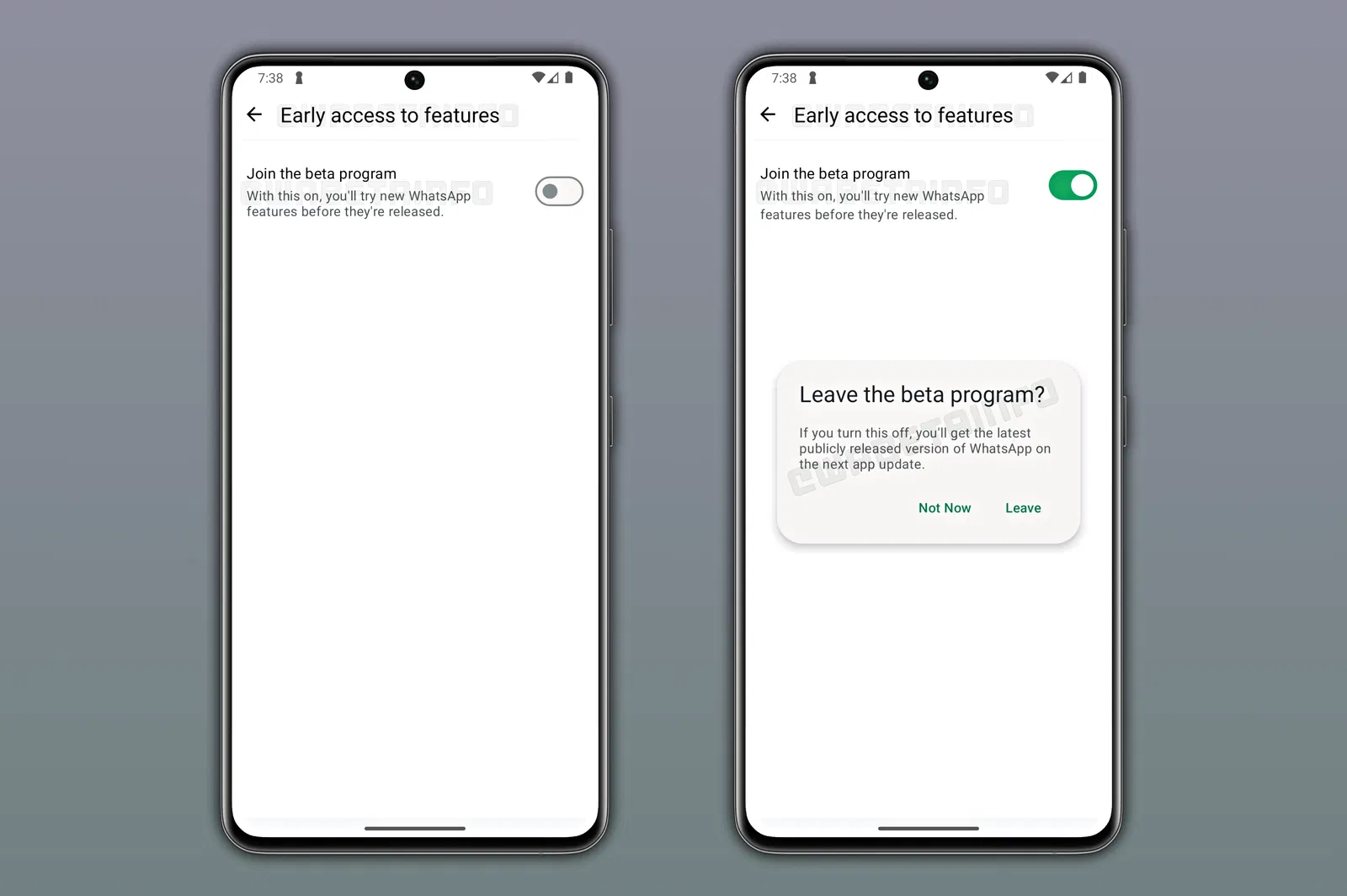 La fonction WhatsApp qui te fera découvrir des nouveautés en avant-première 3 Rejoindre l'accès anticipé aux fonctionnalités sera aussi simple que de glisser un bouton