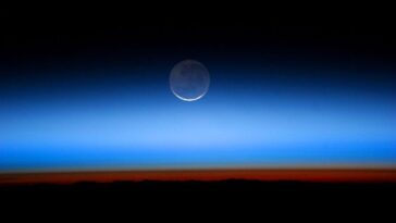 La Lune prise depuis l’ISS. Crédit : NASA/ESA