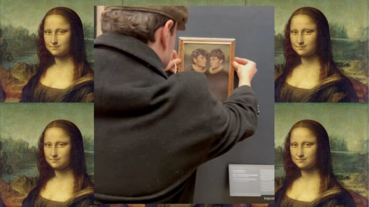 Nouveau phénomène au Louvre : deux jeunes accrochent leur portrait à côté de la Joconde ! 1 Nouveau phénomène au Louvre : deux jeunes accrochent leur portrait à côté de la Joconde !