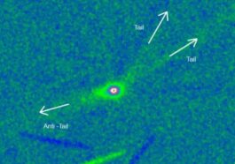 Les jets de 3I/ATLAS dans une nouvelle image capturée depuis la Thaïlande. Selon Avi Loeb, ces jets sont difficiles à expliquer par une comète naturelle. Crédit : Teerasak Thaluang,