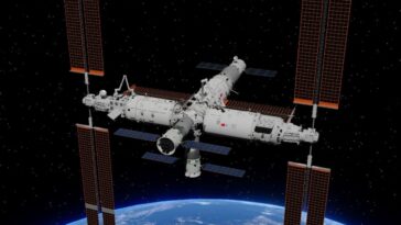 Illustration de la Station spatiale chinoise Tiangong / Crédit : Wikipedia/Shujianyang