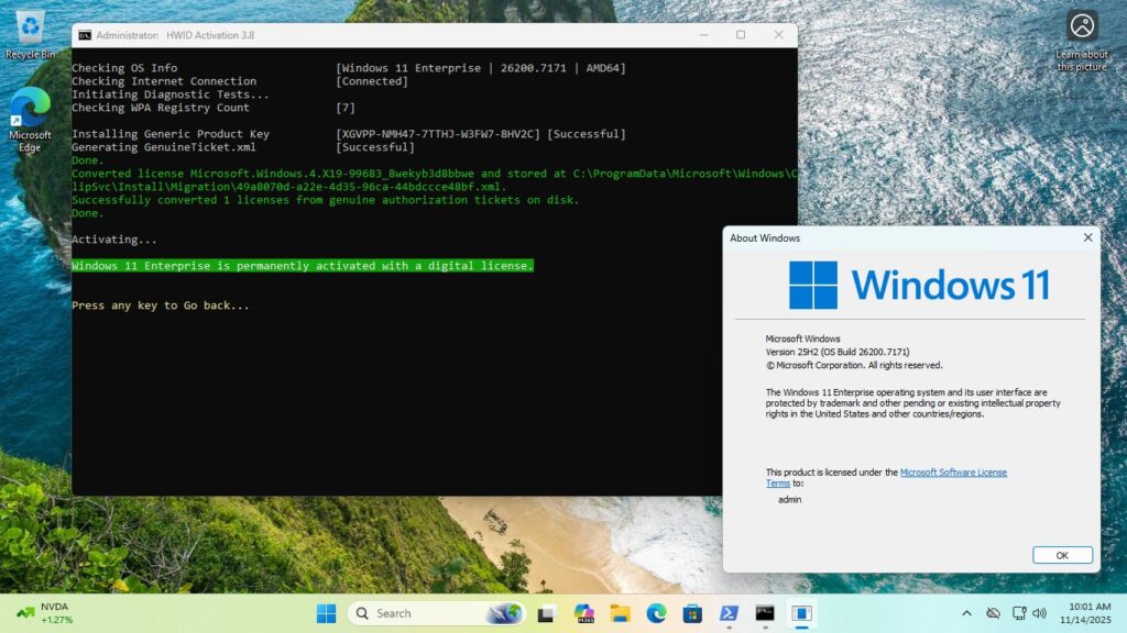 Windows 11 : Microsoft corrige une faille qui permettait d'activer son système gratuitement 2 Windows 11 Microsoft KMS38 MASSGRAVE activer