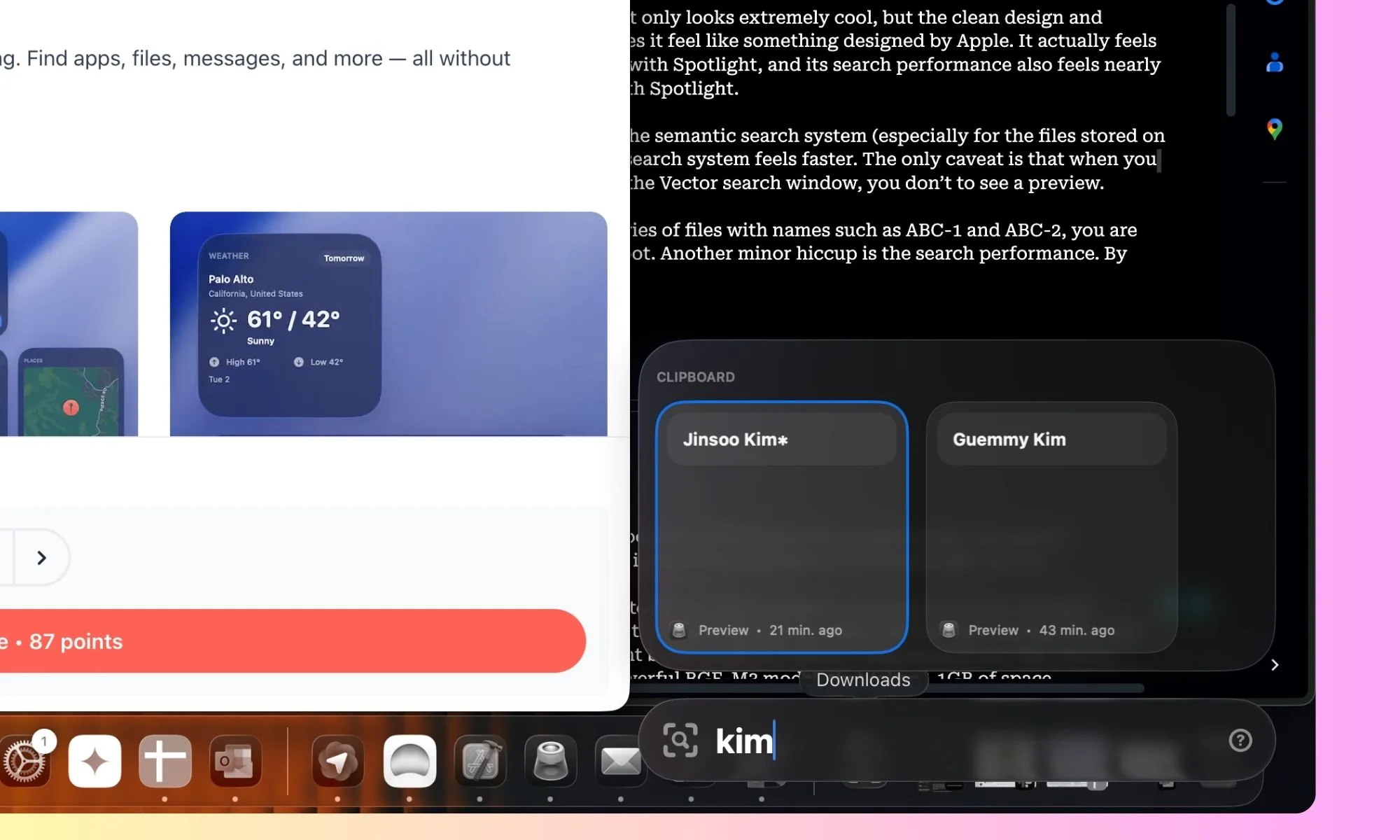 J'aimerais qu'Apple crée cet outil Mac, il est bien meilleur que Spotlight et tu devrais absolument l'essayer 4 Presse-papiers dans l’application Vector pour Mac.