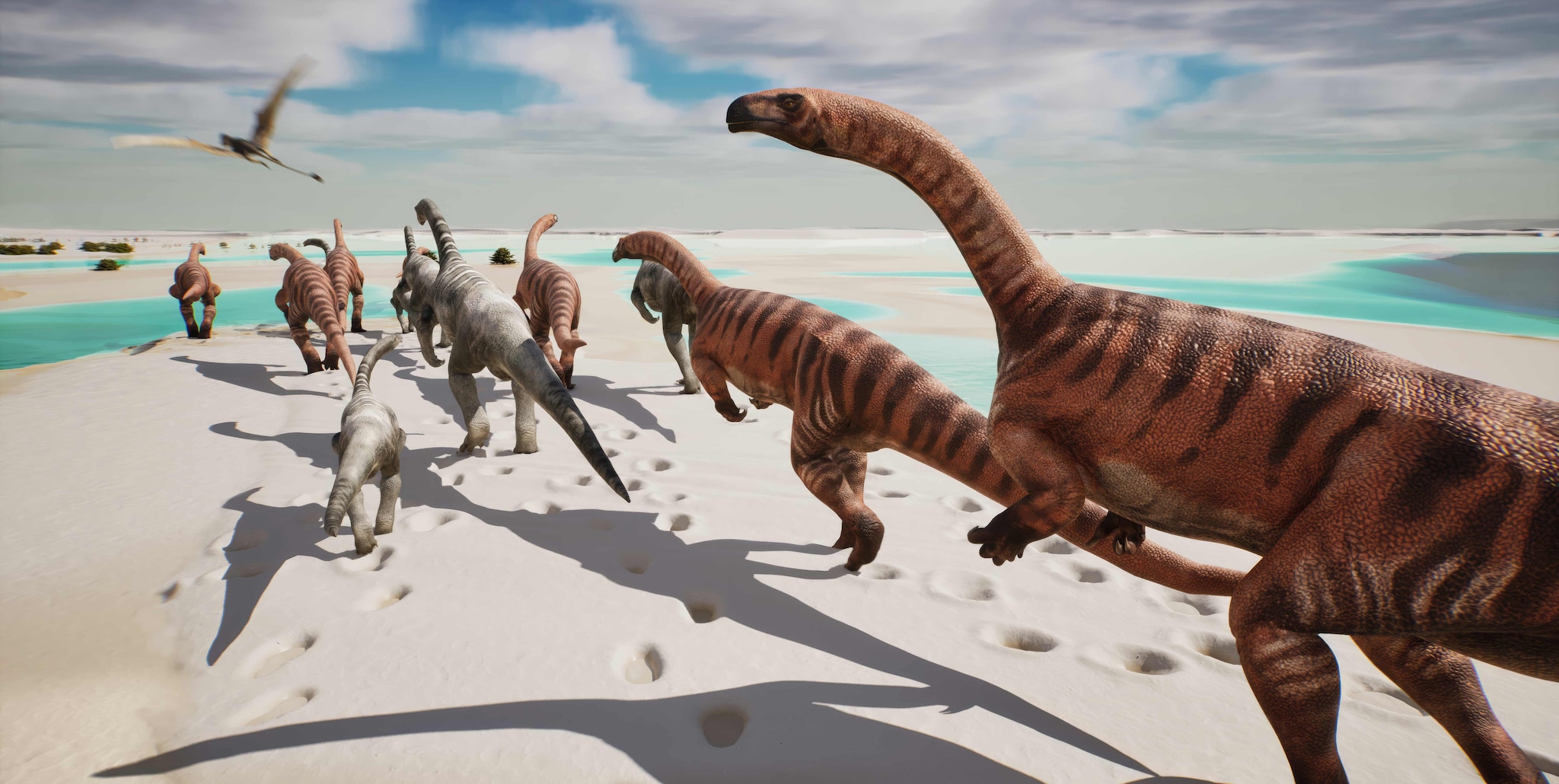 Reconstitution de la "vallée des dinosaures" au Trias