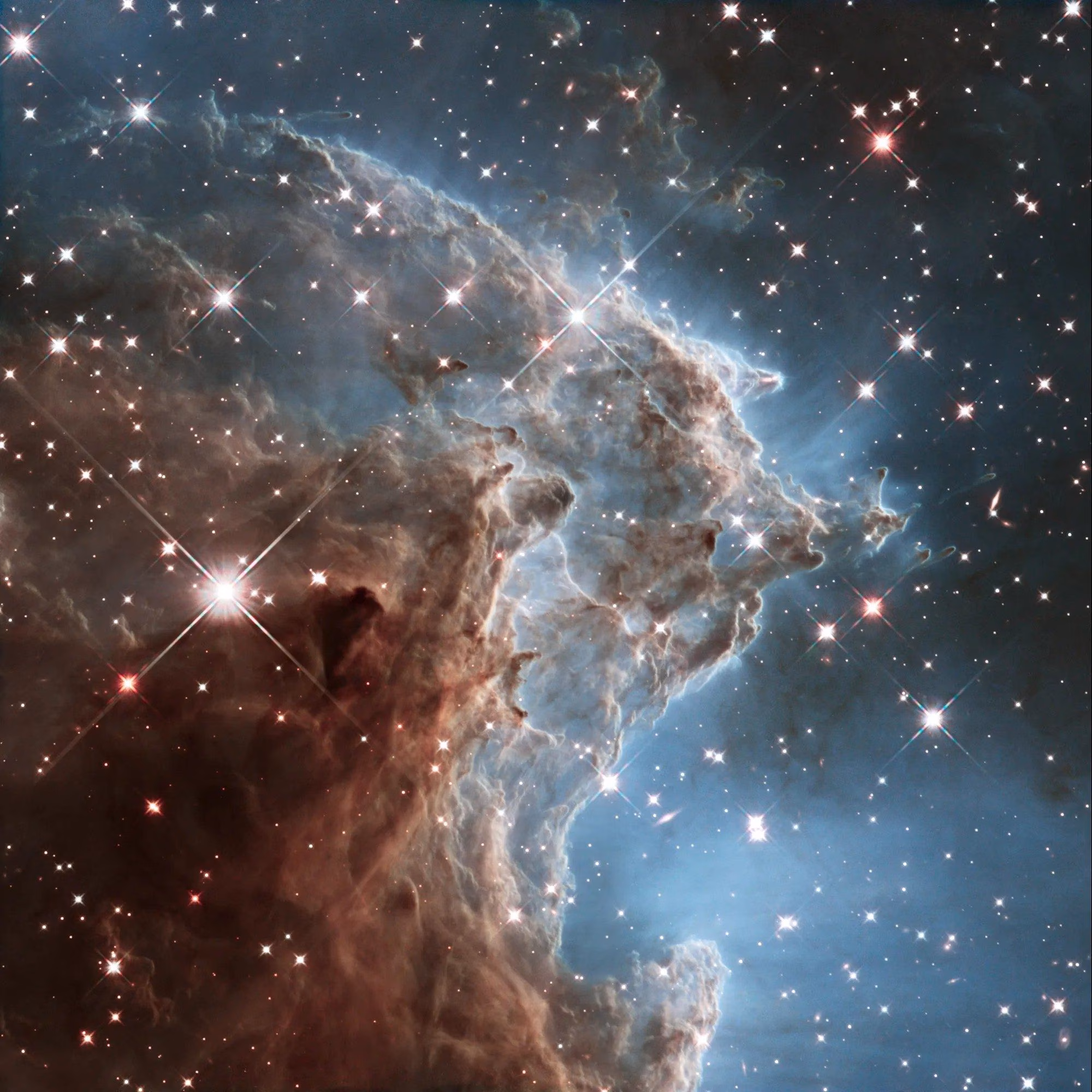 Un détail de la Nebulosa Testa di Scimmia photographiée par le Télescope Spatial Hubble.