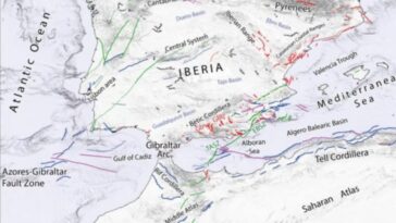 La péninsule ibérique prend un nouveau tournant : découverte fascinante d'un étude sur les plaques tectoniques 1 SCIENCE DIRECT | Image de l'étude "Nouvelles perspectives sur la géodynamique active de l'Iberia et du Nord-Ouest de l'Afrique à partir des champs de stress sismique et de taux de déformation géodétique"