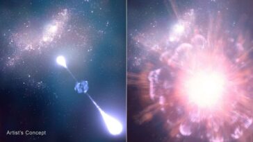 Le télescope James Webb dévoile la supernova la plus ancienne jamais observée, datant de 730 millions d'années après le Big Bang 12 Illustration de la supernova alors qu'elle explosait et trois mois après, lorsque le télescope James Webb l'a observée : l'observatoire spatial a confirmé que l'événement astronomique remonte à lorsque l'univers avait seulement 730 millions d'années / Crédit : NASA Hustak