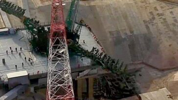 L'effondrement de Baikonour stoppe les lancements russes vers la Station Spatiale Internationale : Moscou sans site opérationnel 20 L'effondrement d'une structure de launch pad au cosmodrome de Baikonur, au Kazakhstan / X.com via @katlinegrey