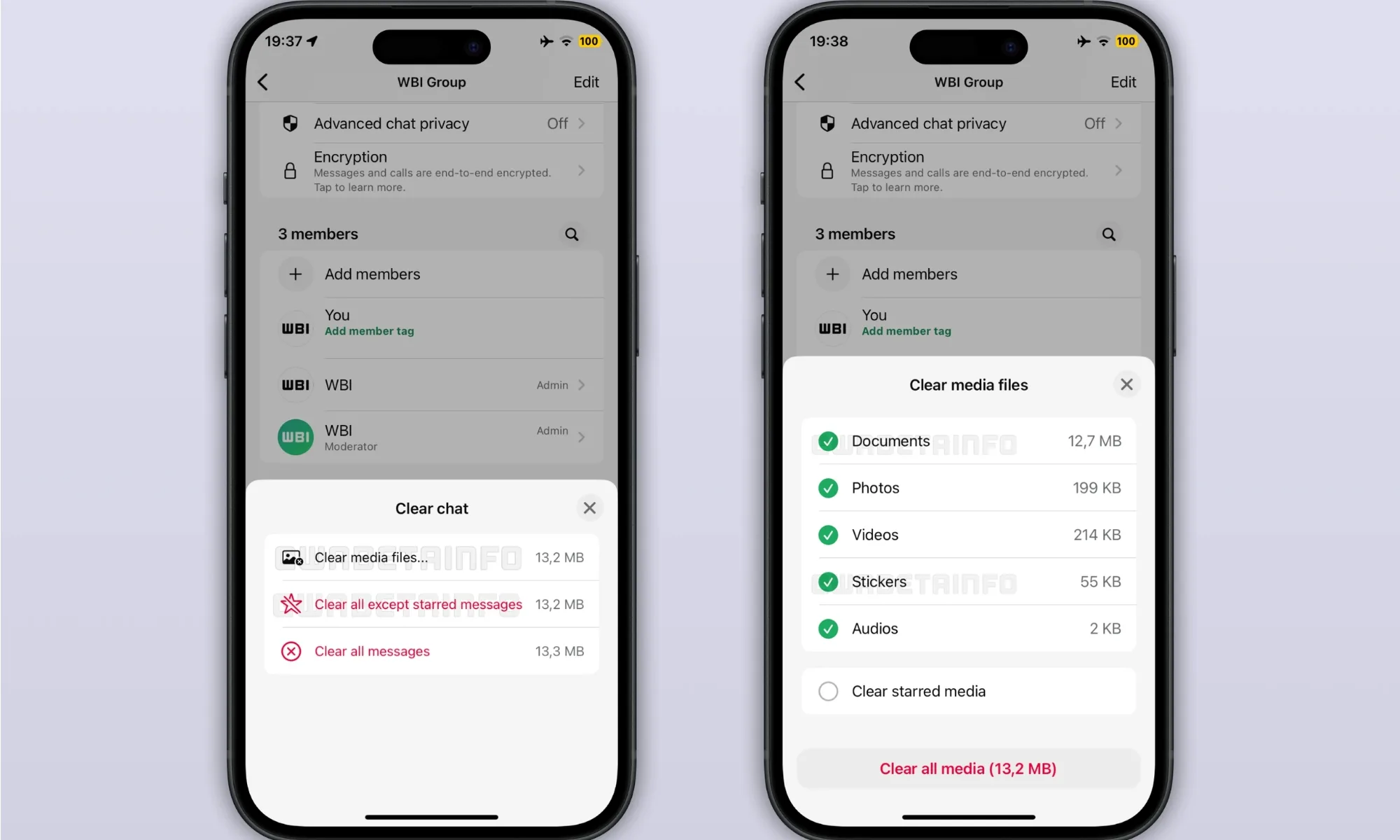 Mise à jour de WhatsApp pour les utilisateurs précoces : une façon plus intelligente de libérer de l'espace de stockage 2 WhatsApp beta for iOS gets Advanced Storage Clear feature for beta testers.