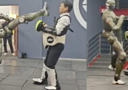 Un robot a frappé le PDG de l'entreprise : la vidéo choc de l'affrontement