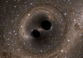 Simulation de la fusion de deux trous noirs et de la déformation de l'espace-temps. Des visualisations de ce type sont utilisées pour interpréter les signaux d'ondes gravitationnelles comme ceux observés lors de l'événement GW231123. Crédit : Simulating eXtreme Spacetimes (SXS)