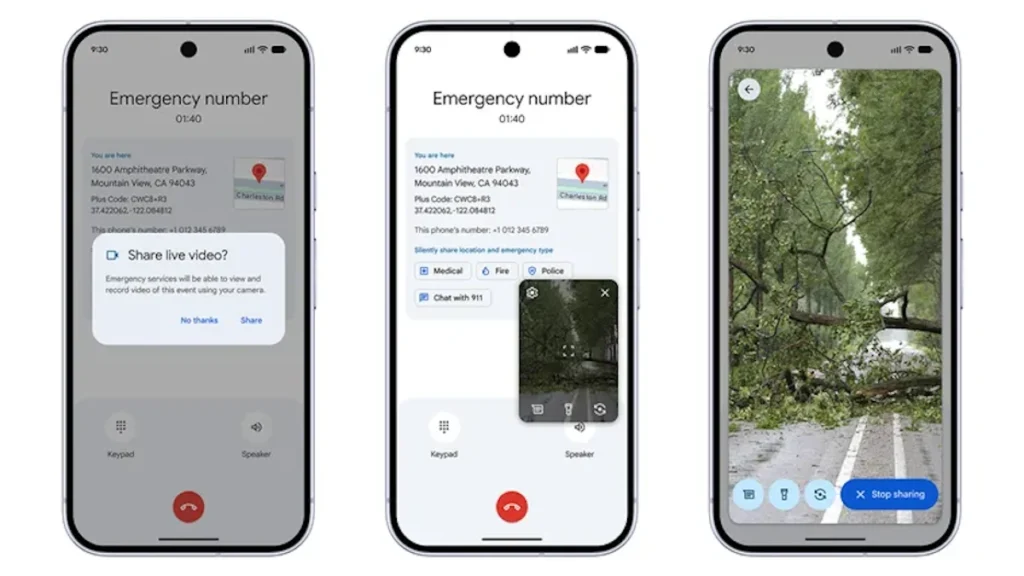 Une nouvelle fonctionnalité de Google peut sauver des vies en cas d'urgence 2 Google Emergency Live Video urgence appel