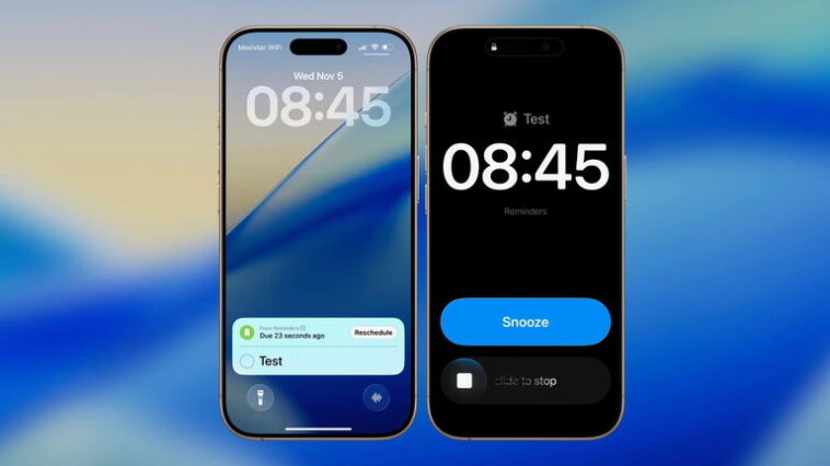 iOS 26.2 introduit une fonction essentielle pour les utilisateurs d'alarmes et de rappels 1 iOS 26.2 arrivera avec une fonction clé pour ceux qui utilisent des alarmes comme rappels