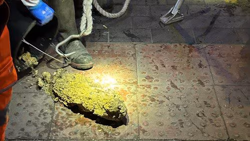 Un morceau du fatberg. Crédit : Thames Water