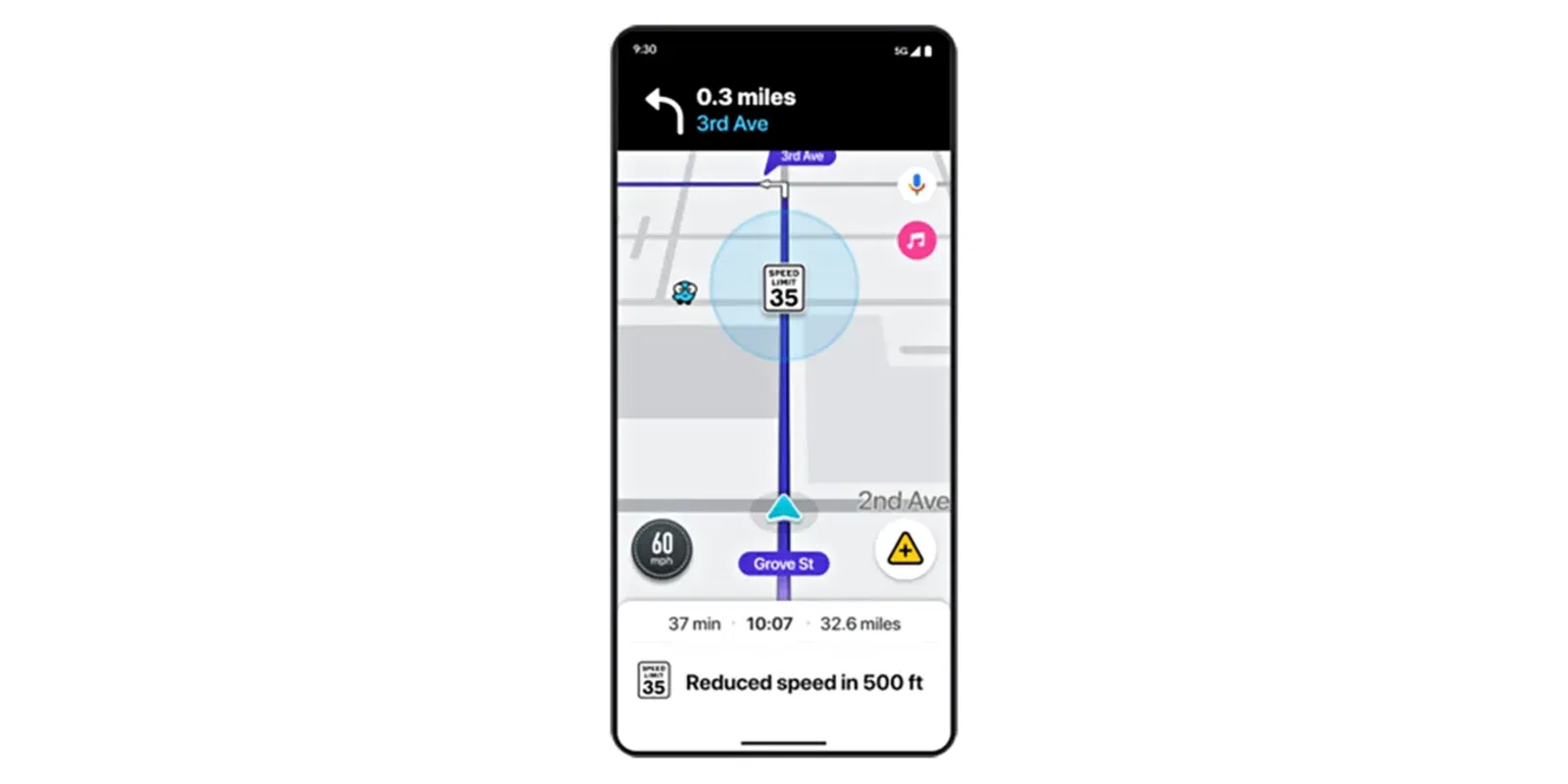 Waze s'active : les alertes de ralentisseurs et guide de voies en rond-points pour tous ! 3 Waze avis réduction de vitesse