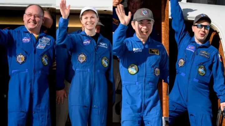 Cet appareil a été essentiel durant une crise sanitaire à bord de l’ISS, selon les astronautes 3 Os astronautas da Crew-11 de regresso ao Ellington Field, em Houston, a 16 de janeiro de 2026. Da esquerda para a direita: os astronautas da NASA Mike Fincke e Zena Cardman, o japonês Kimya Yui, e o cosmonauta Oleg Platonov.