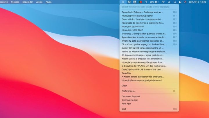 4 applications incontournables pour macOS qui transformeront votre quotidien 5 Image de l'application CopyClip sur macOS Big Sur