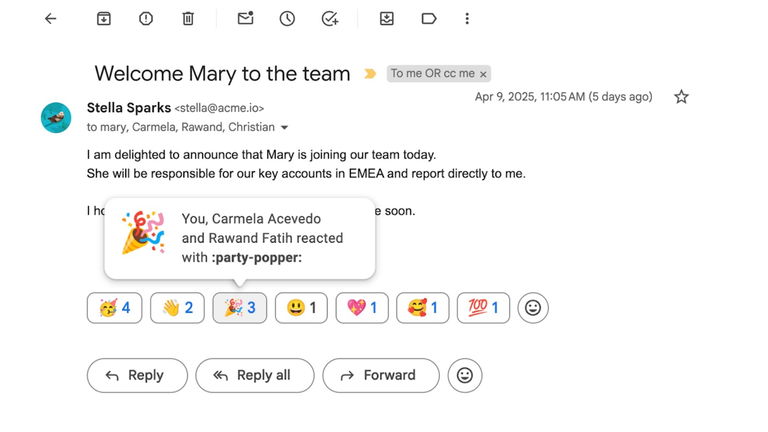 Gmail s'inspire de WhatsApp et permet désormais les réactions par emojis pour tous 2 Fini de répondre par un "OK" ou un "Merci" : Gmail copie WhatsApp et active les réactions avec des emojis pour tous