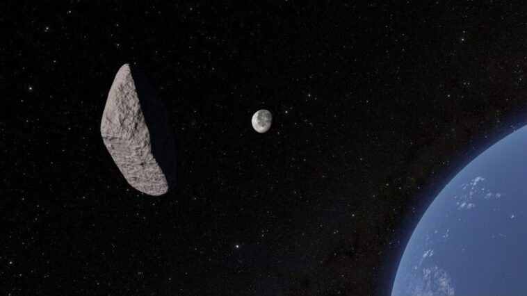 L'astéroïde 2024 YR4 pourrait frapper la Lune en 2032 : une étude met en lumière des conséquences majeures, avec des risques également pour la Terre 1 Framment de rendu 3D de l'astéroïde 2024 YR4 en direction de la Lune. Crédit : NOIRLab/NSF/AURA/R. Proctor