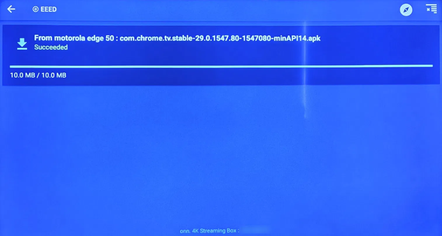 Recevoir APK sur Android TV depuis le mobile