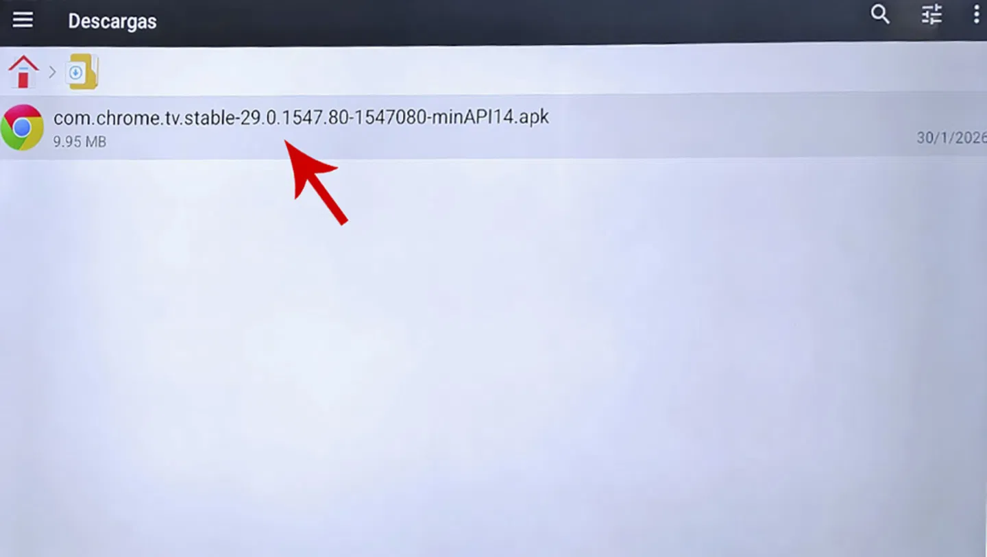 Sélectionner APK sur Android TV