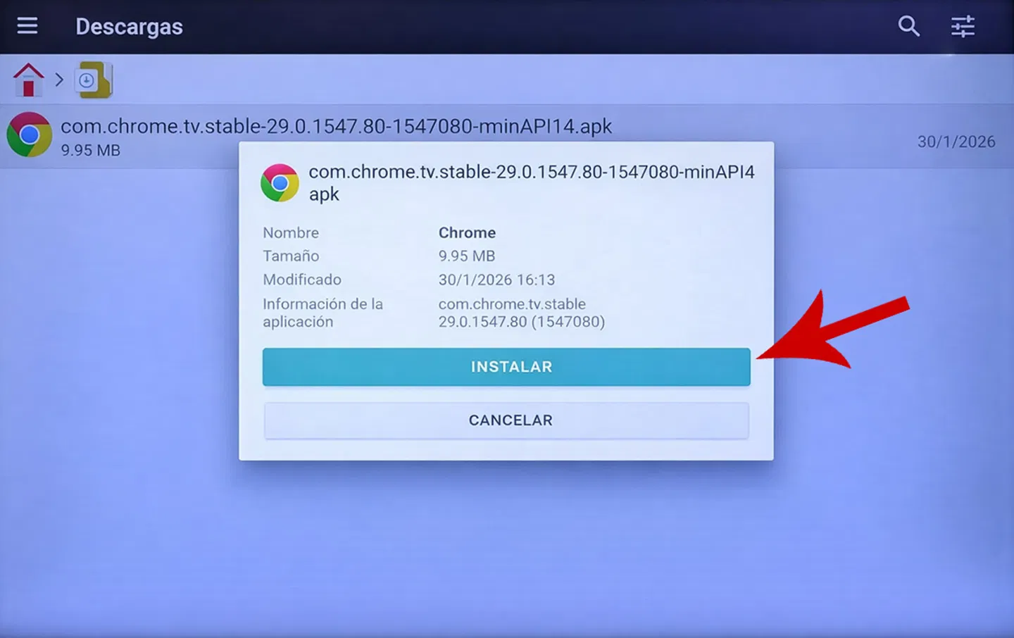 Installer une application APK sur Android TV