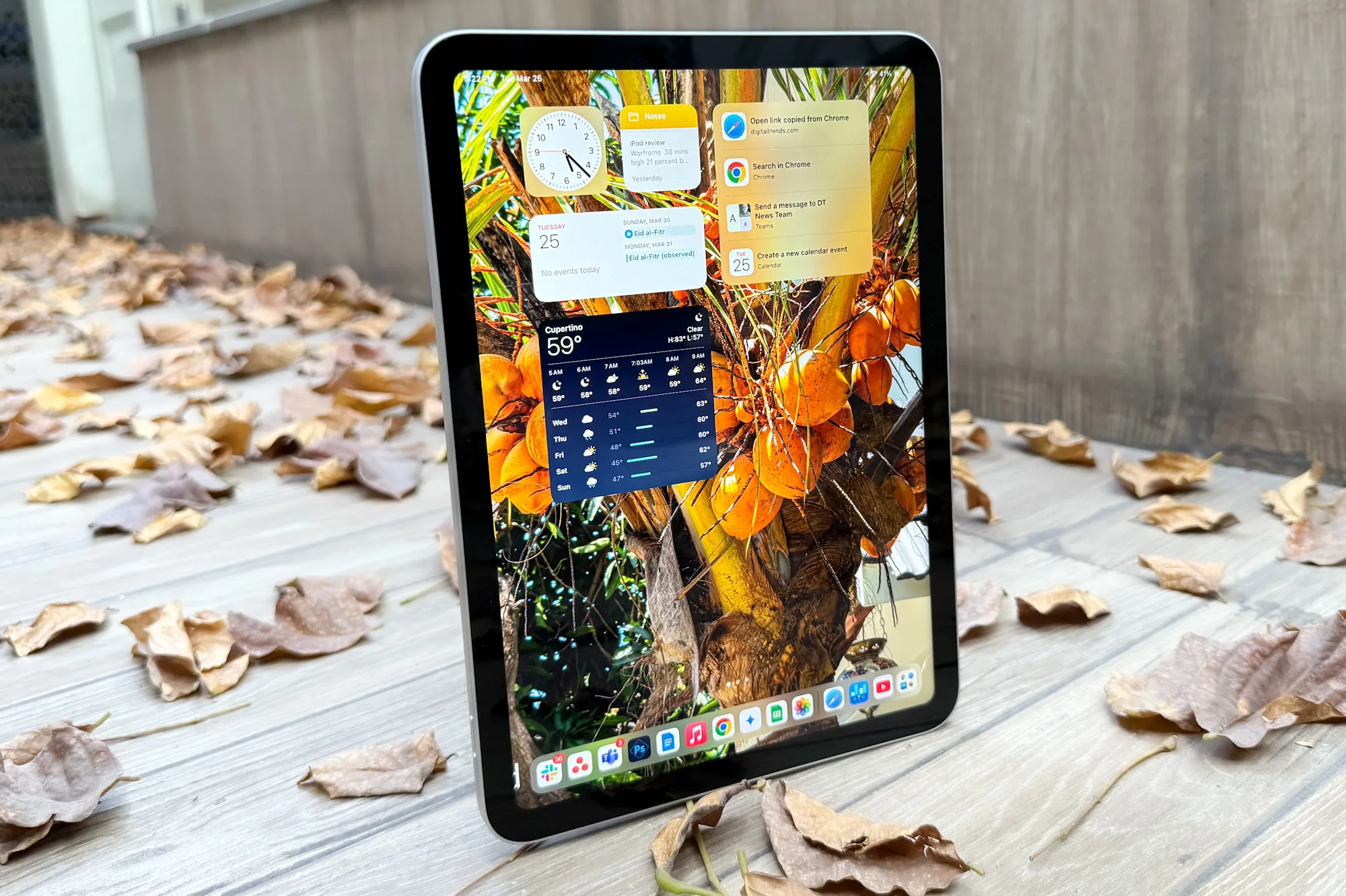 Vue de face de l'écran d'accueil de l'iPad de 11e génération.
