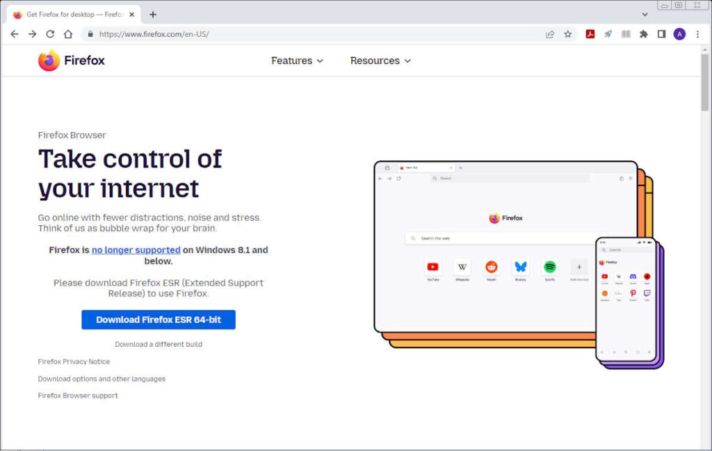 C'est fini ! Mozilla met un terme au support de Windows 7, 8 et 8.1 3 Mozilla Firefox Windows 7 support