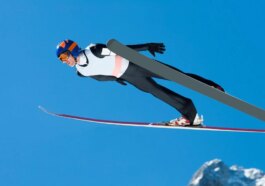 Un athlète engagé dans le saut à ski. Crédit : iStock