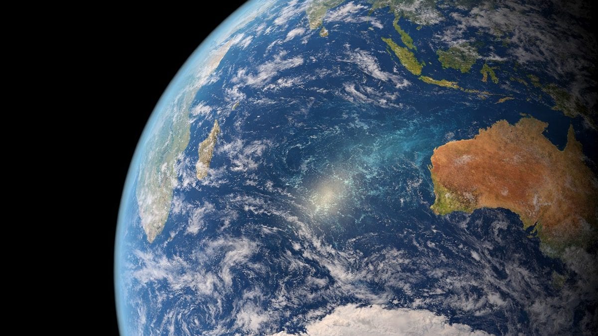 L'océan Indien perd en salinité, et nous savons désormais pourquoi 2 Illustration IA de la région de l'Océan Indien méridional, au large de la côte sud-ouest de l'Australie, où des chercheurs ont observé une réduction significative de la salinité