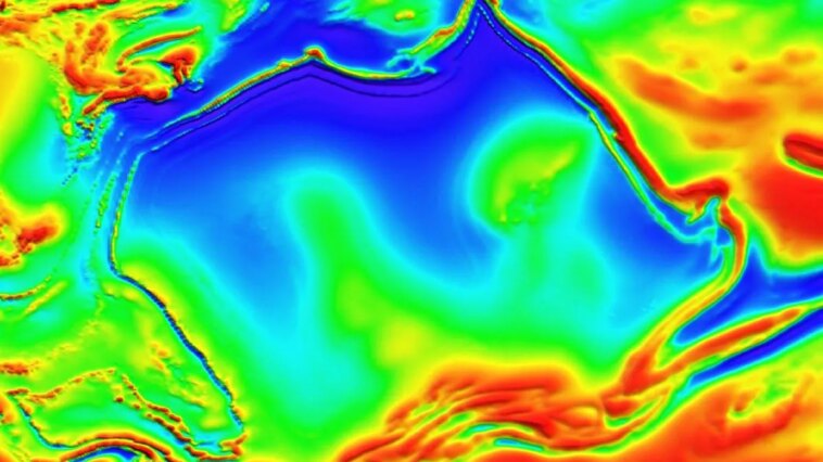 Une étrange anomalie magnétique sous l'Australie : fascinant, elle présente la même forme que la "Terre des kangourous" 1 L’anomalie magnétique sous le Territoire du Nord en Australie, avec la même forme que les frontières australiennes. Crédit : CSIRO