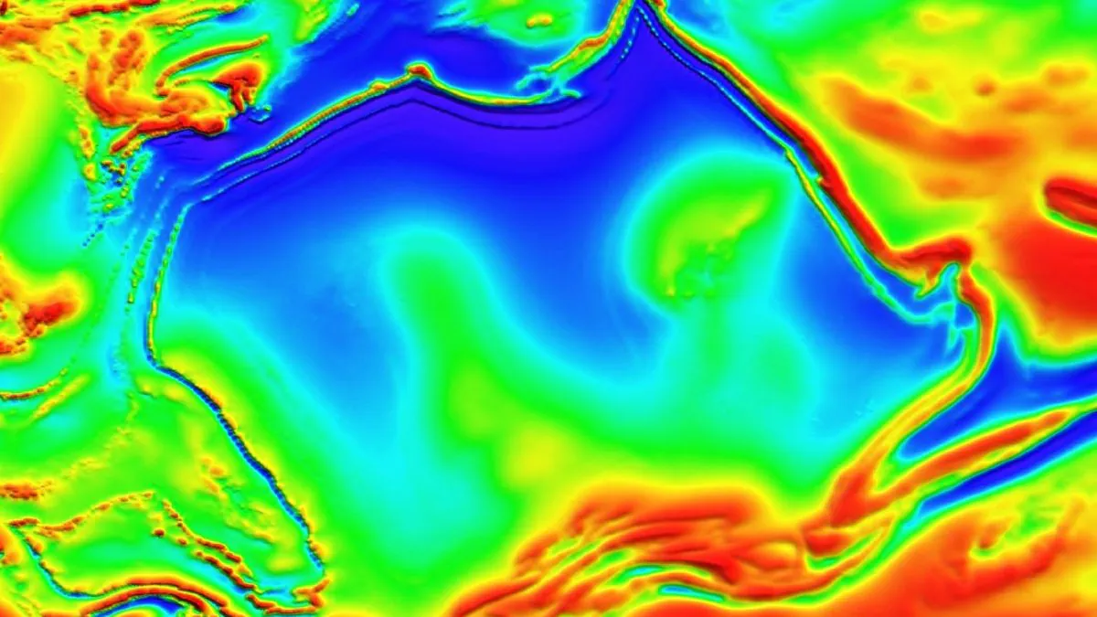 Une étrange anomalie magnétique sous l'Australie : fascinant, elle présente la même forme que la "Terre des kangourous" 2 L’anomalie magnétique sous le Territoire du Nord en Australie, avec la même forme que les frontières australiennes. Crédit : CSIRO