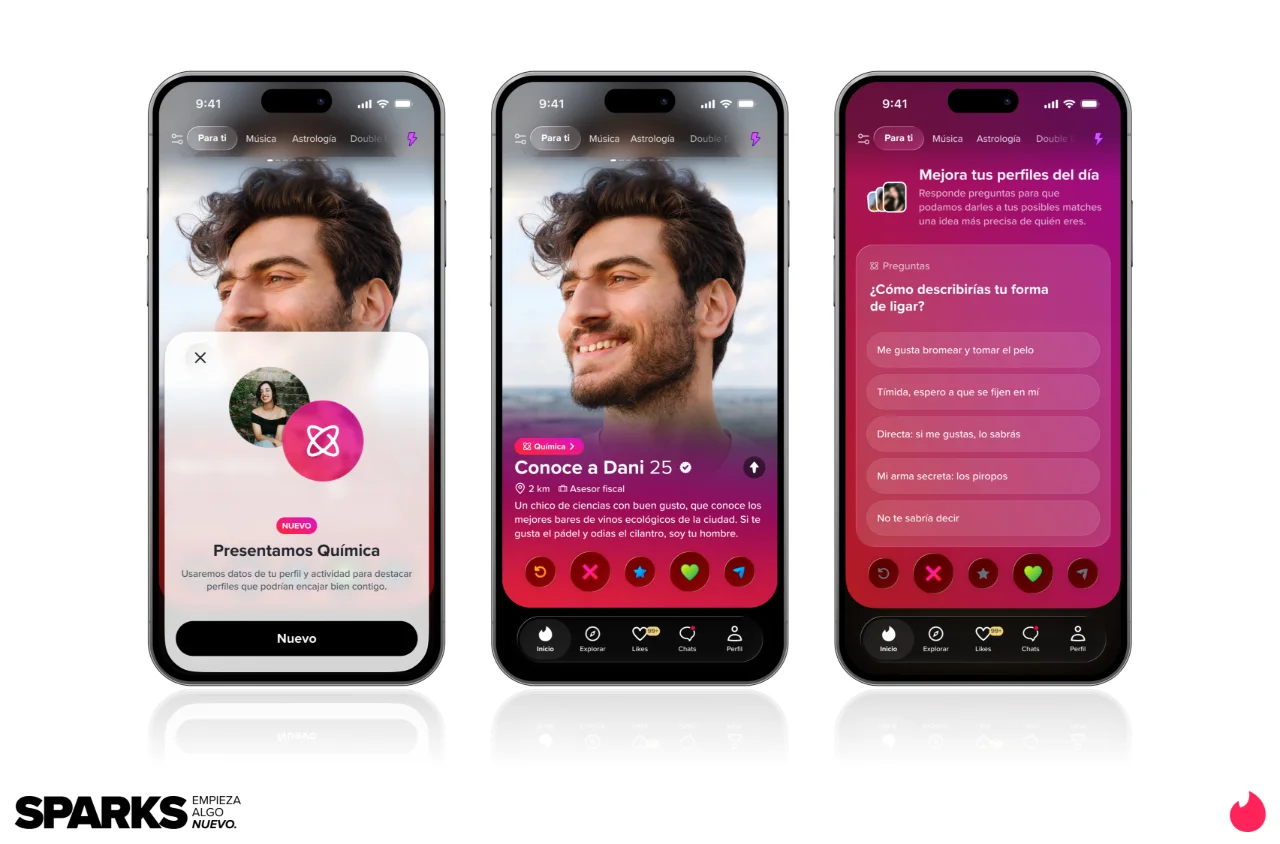 Trois minutes de vidéo pour découvrir si vous avez du feeling : Tinder relance les rendez-vous rapides 4 "Chimie" proposera chaque jour une sélection de profils selon ce qui définit réellement l'utilisateur