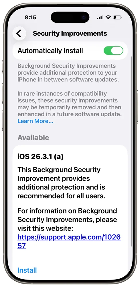 Apple déploie la première mise à jour des améliorations de sécurité en arrière-plan pour corriger une faille de WebKit 2 Background Security Improvements feature